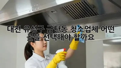 대전 유성구 금탄동 청소업체, 어떤 곳을 선택해야 할까요?